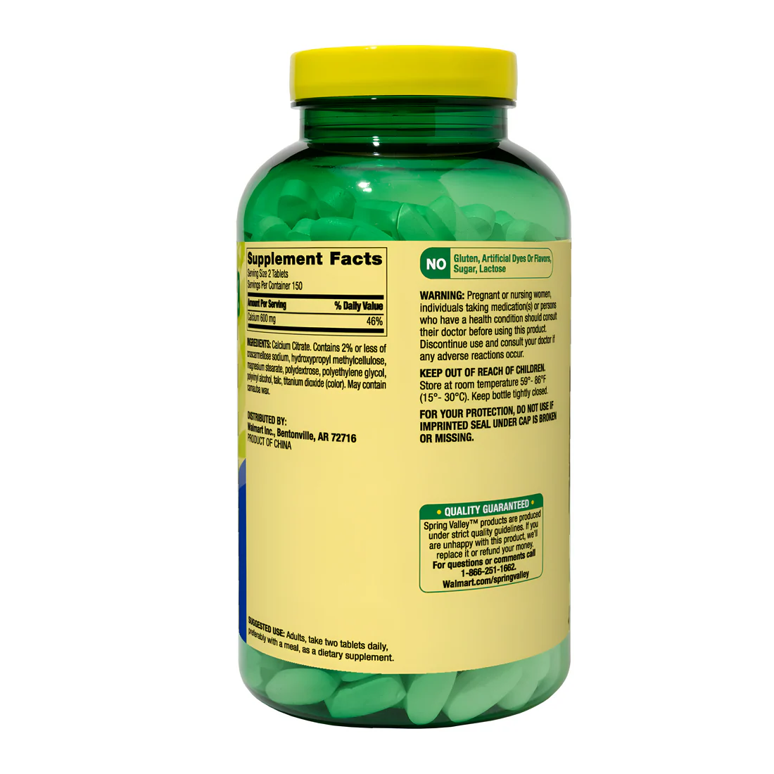 Spring Valley Calcium Citrate 600mg, 300 tabletas - Image 2