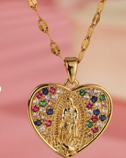 Collar Corazón Virgen María - Image 3